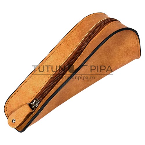 Portofel pipa Brown cu deschidere cu fermoar
