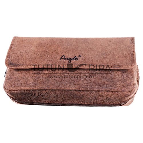 842012 Portofel pentru pipa din piele naturala Angelo de culoare maro