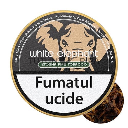 Cutie metalica cu 50g tutun de pipa White Elephant Etosha