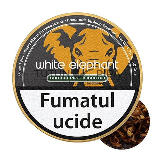 Cutie metalica cu 50g Tutun de pipa White Elephant Sahara
