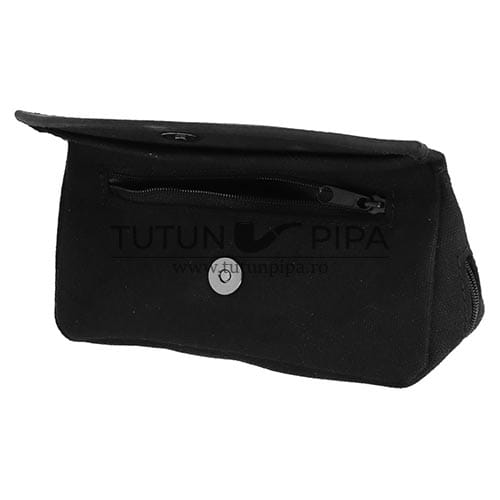 Portofel pipa Angelo Black cu deschidere cu capsa magnetica si fermoar