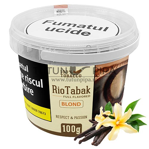 Galeata de 100g cu tutun de pipa RioTabak Blond cu aroma de vanilie