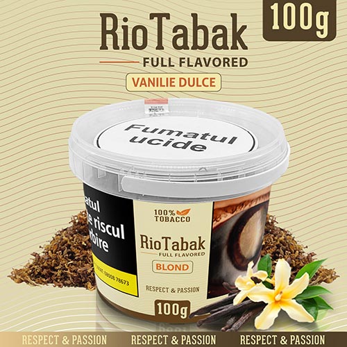Tutun de pipa RioTabak Blond cu aroma de vanilie 100g