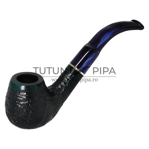 Pipa din lemn de briar Angelo 41 cu mustiuc acrilic albastru